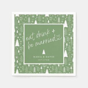 Eat Drink and Be Married Christmas Pattern Paper Napkin