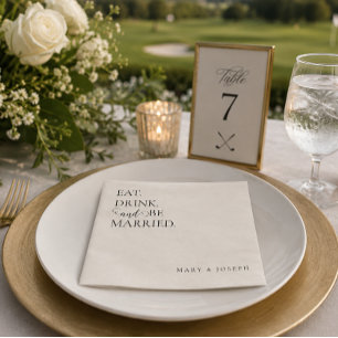 'Eat Drink And Be Married' Customisable Names  Napkin
