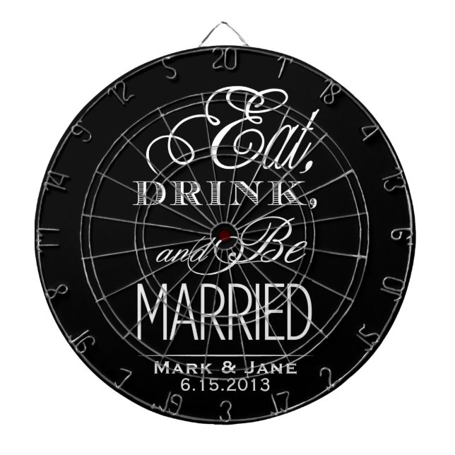 Eat Drink and Be Married Dartboard (Front)