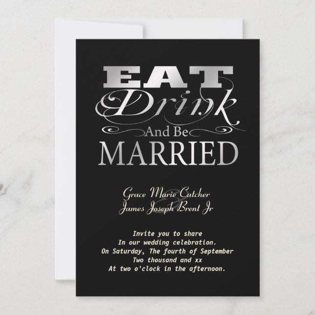 Eat Drink And Be Married Invitation (Front)