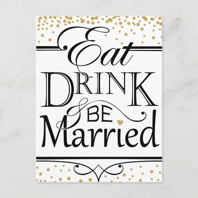 Eat Drink and be Married invitation design (Front)