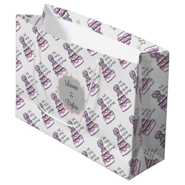 Eat, Drink and Be Married Large Personalised Gift Bag (Front Angled)