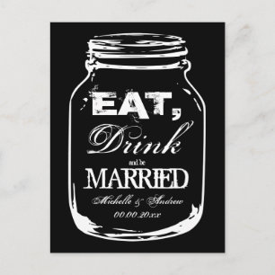 Eat drink and be married mason jar thank you cards
