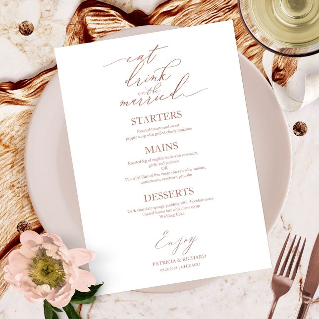 Eat Drink and Be Married Menu For Plate (Creator Uploaded)