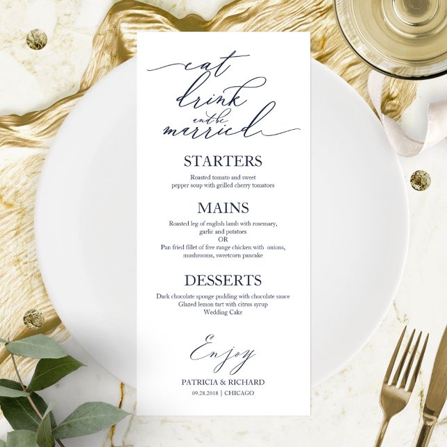 Eat Drink and Be Married Menu For Plate (Creator Uploaded)