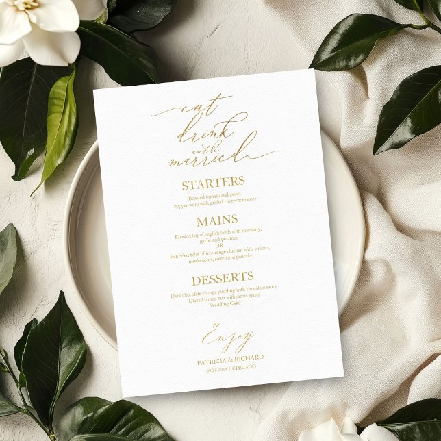 Eat Drink and Be Married Menu For Plate (Creator Uploaded)