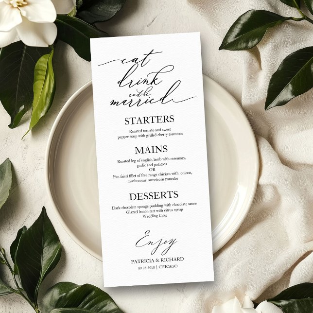Eat Drink and Be Married Menu For Plate (Creator Uploaded)