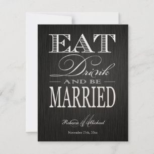 Eat Drink and be Married - Metallic Champagne Invitation