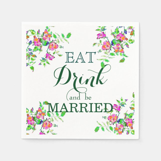 Eat Drink and be Married Napkin (Front)
