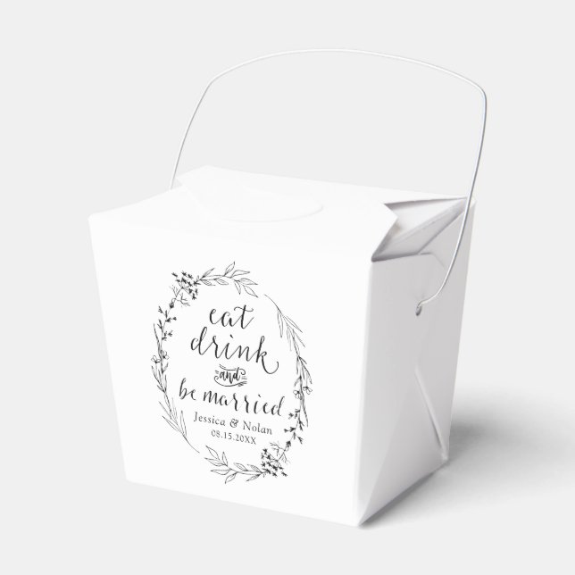 Eat Drink and Be Married Personalised Favour Box (Front Side)
