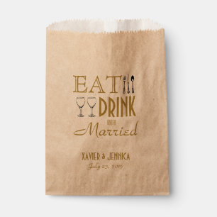 Eat Drink and be Married Personalised Silverware Favour Bags