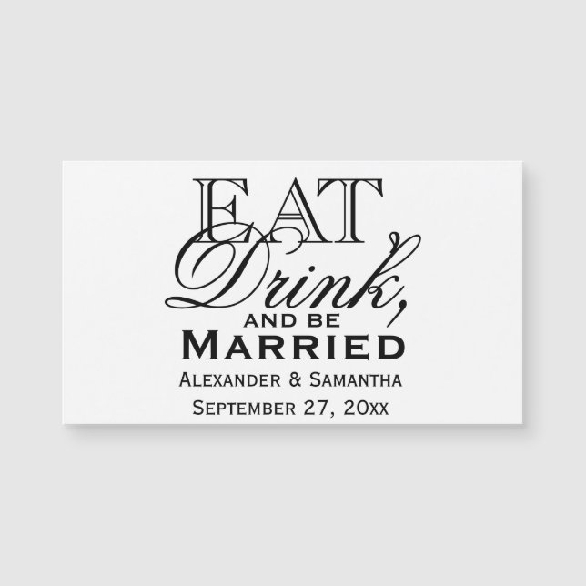 Eat, Drink, and Be Married Personalised Wedding (Front)