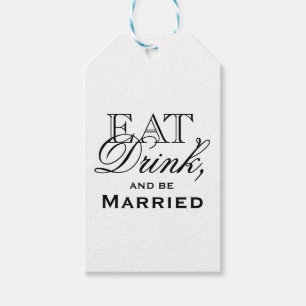 Eat, Drink, and Be Married Personalised Wedding Gift Tags