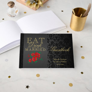 Eat, Drink and Be Married Red Guestbook
