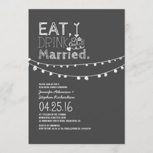 Eat Drink And Be Married Rehearsal Dinner Invitation