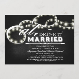 Eat, Drink and Be Married Rehearsal Dinner Invitation