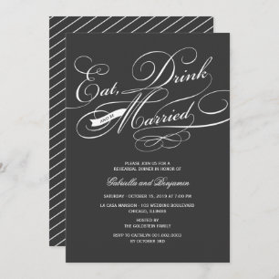 Eat Drink And Be Married Rehearsal Dinner Invite