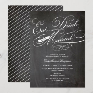 Eat Drink And Be Married Rehearsal Dinner Invite