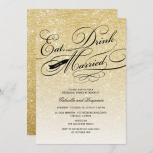Eat Drink And Be Married Rehearsal Dinner Invite