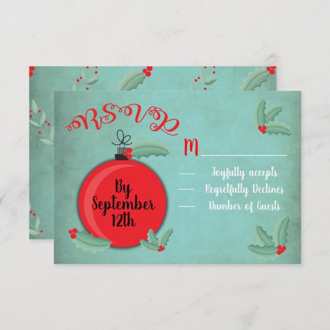 Eat Drink and Be Married RSVP response card (Front/Back)