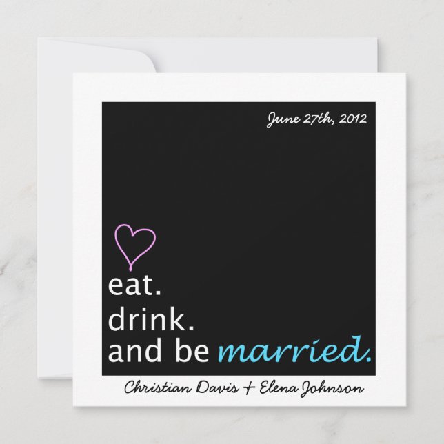 Eat Drink and Be Married Save the Date (Front)