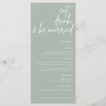 Eat, Drink, And Be Married Script Wedding Menu