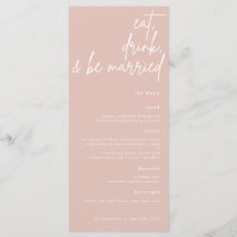 Eat, Drink, And Be Married Script Wedding Menu