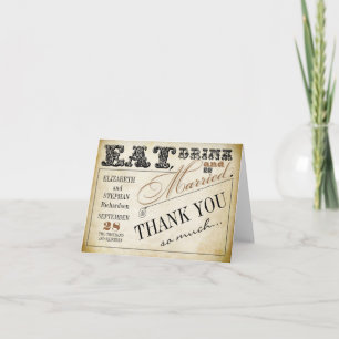 Eat drink and be married Thank you cards