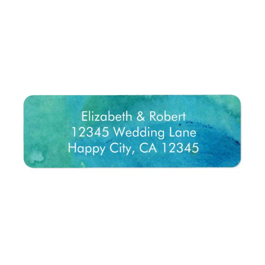 Eat, Drink, and Be Married Turquoise Wedding Return Address Label