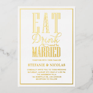 Eat, Drink and be Married Typography Wedding