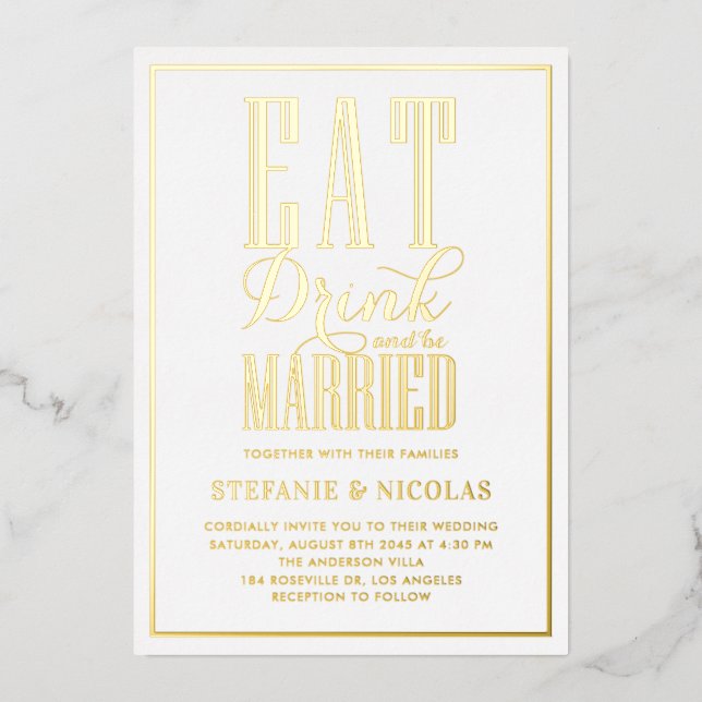 Eat, Drink and be Married Typography Wedding (Front)