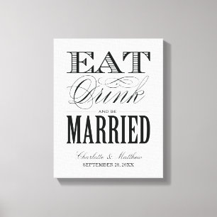 EAT DRINK AND BE MARRIED WEDDING CANVAS