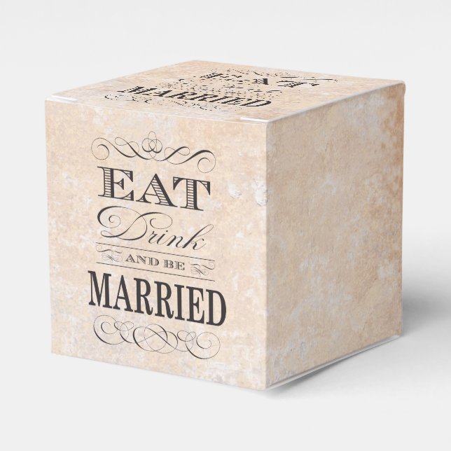 Eat Drink and be Married Wedding Favour Box (Front Side)