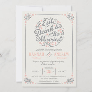 Eat Drink and Be Married Wedding Invitation