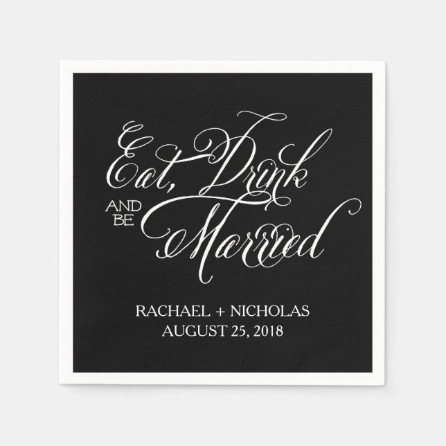 Eat Drink and Be Married | Wedding Napkin (Front)
