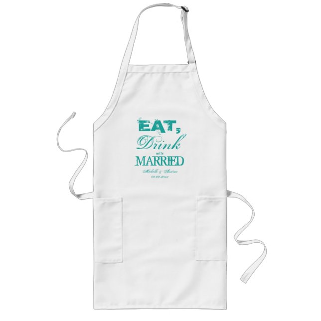Eat drink and be married wedding party BBQ apron (Front)