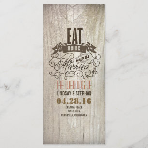 Eat drink and be married wedding programs programme