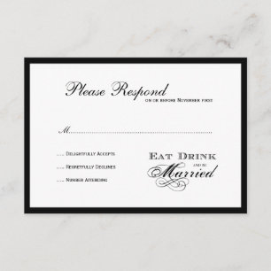 Eat Drink and be Married Wedding rsvp Card