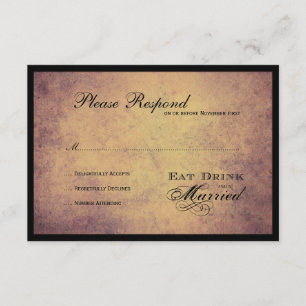 Eat Drink and be Married  Wedding rsvp Card