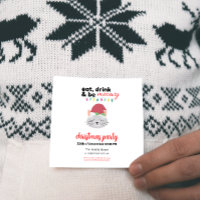 Eat Drink and be Meowy Cartoon Santa Cat Christmas