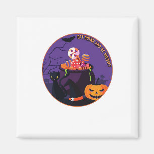 Eat Drink And Be Meowy Cute Casual Magnet