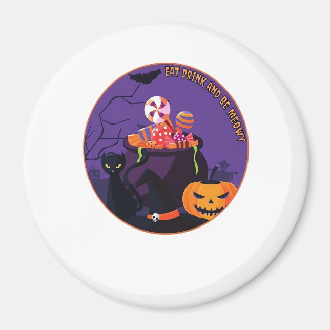 Eat Drink And Be Meowy Cute Casual Magnet (Front)