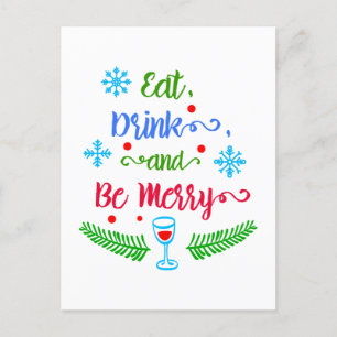 Eat, Drink and Be Merry, Christmas Holiday, ZSSPG Holiday Postcard