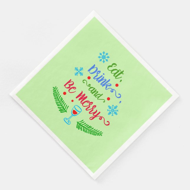 Eat, Drink and Be Merry, Christmas Holiday, ZSSPG Napkin (Corner)