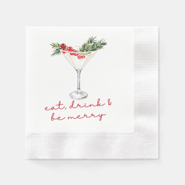 Eat, Drink, and Be Merry Christmas  Napkin (Front)