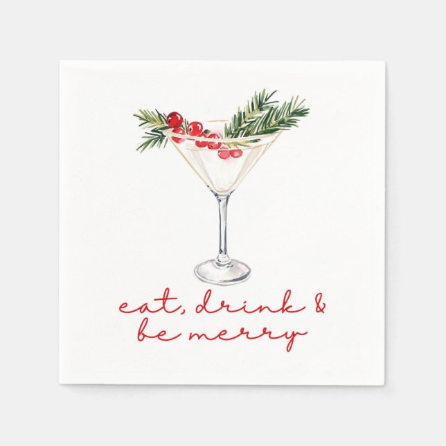 Eat, Drink, and Be Merry Christmas  Napkin (Front)
