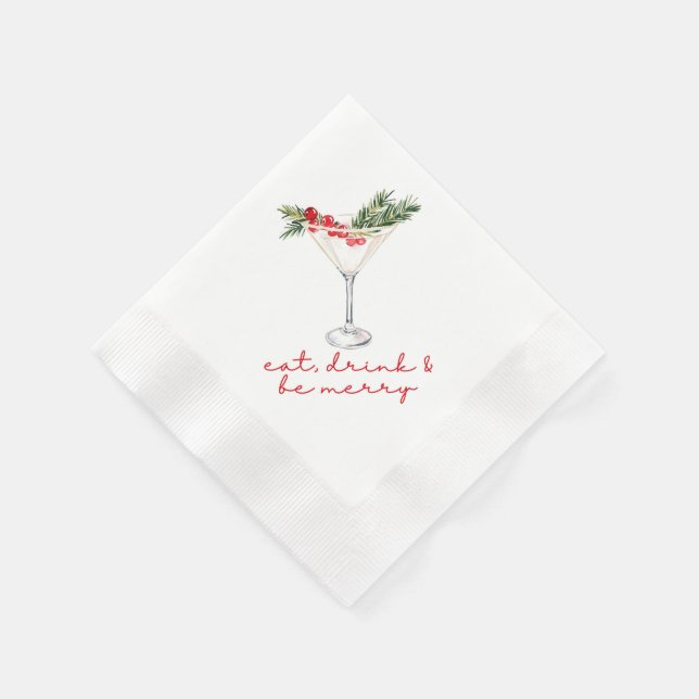 Eat, Drink, and Be Merry Christmas  Napkin (Corner)