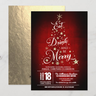 Eat, Drink and Be Merry Christmas Party Invitation