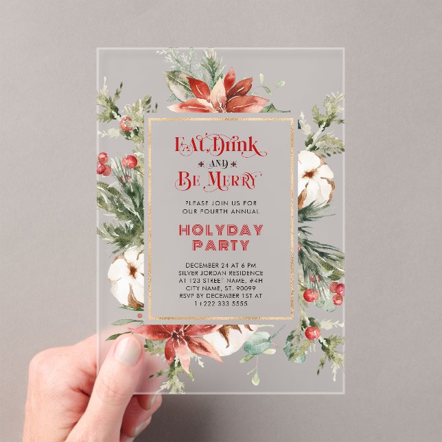 Eat Drink and be Merry Christmas Party Invitation (Insitu (Handheld))