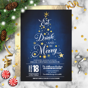 Eat, Drink and Be Merry Christmas Party Invitation